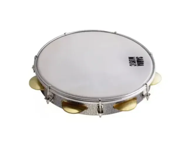 PANDEIRO SAMBA MUSIC 10" MAD PVC TITANIUM 7 AFINAÇÕES PELE LEITOSA PD10LETNT