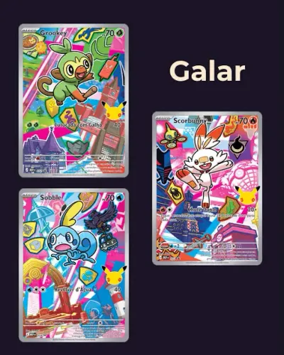 Trio de Galar (Scorbunny, sobble e Grookey) Pokémon coleção parceiros Iniciais série 2