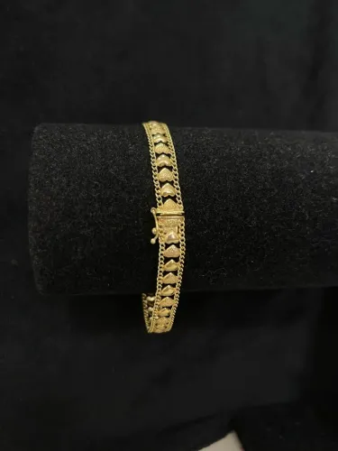 Pulseira Taparela de ouro 5.71g 18k procedência garantia eterna
