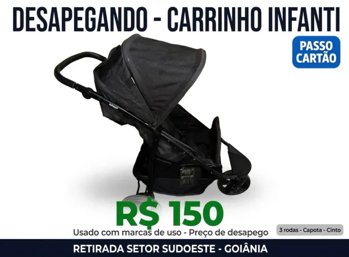 Carrinho de Bebê Infanti 3 Rodas - Usado - R$ 150 - Sudoeste