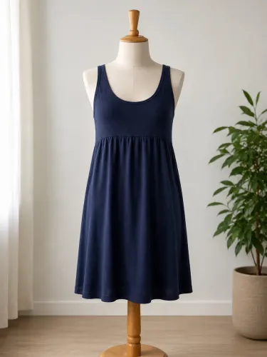 Vestido azul de verão tamanho P