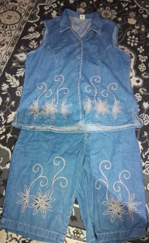 Conjunto Jeans Bordado tamanho G