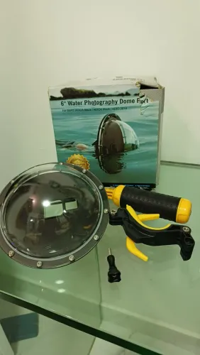 Dome Port 6" Para GoPro Hero 5, 6 e Hero 2018 + Bastão e Gatilho (Completo)
