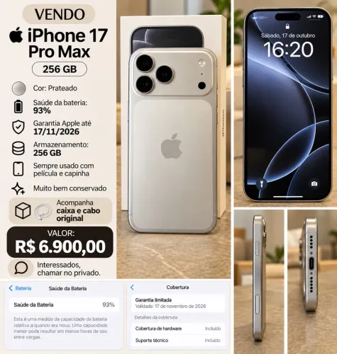iPhone 17 pro Max prata