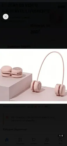 Ventilador Portátil De Pescoço Recarregável Silencioso Usb Rosa-claro