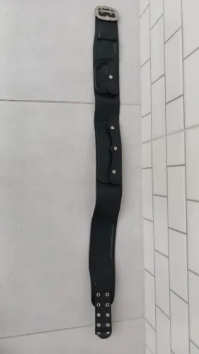 Guaiaca Gaúcha Couro 1 Fivela Inox Preto Cinto Tamanho 90 (Usado)