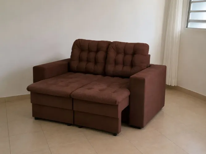 SOFÁ 2 LUGARES RETRÁTIL MARROM