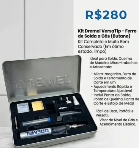 Ferro de solda/maçarico Dremel, a gás....