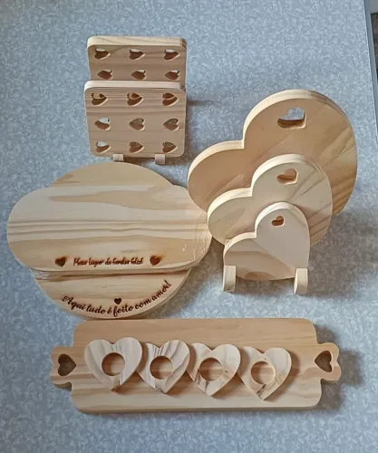 Kit tábuas em madeira pinus mesa posta decoração frios completo 13 pçs