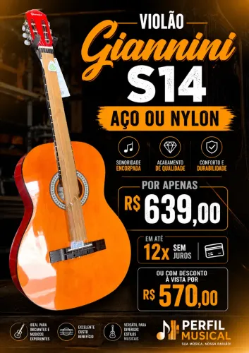 Violão Giannini s14 aço em promoção