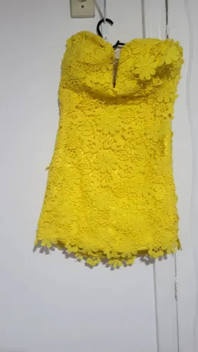 Vestido de festas feminino amarelo tomara que caia