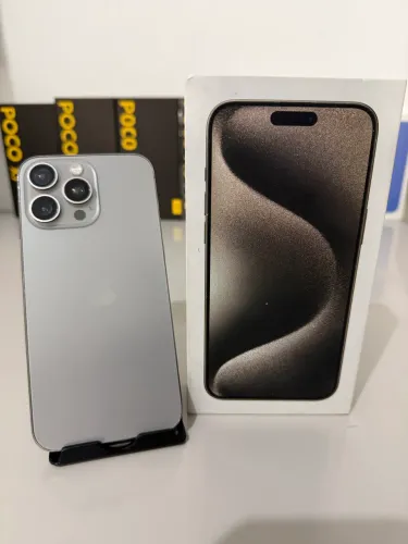 iPhone 15 Pro Max 256GB Titanium Natural caixa+nota fiscal impecável