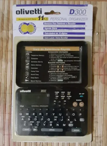 Agenda eletrônica vintage Olivetti na embalagem original