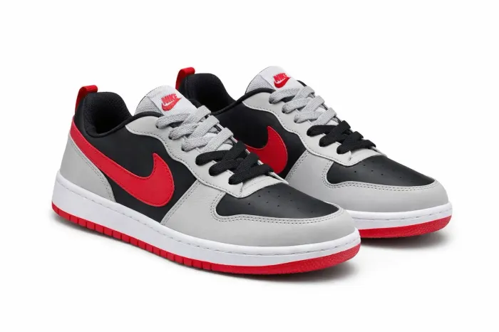 Nike Dunk Low Grey/Black/Red | Design Clássico, Materiais de Alta Qualidade e Visual
