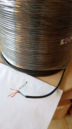 cabo manga 4vias x 24 awg blindado em fita + dreno cor preta 400 mts
