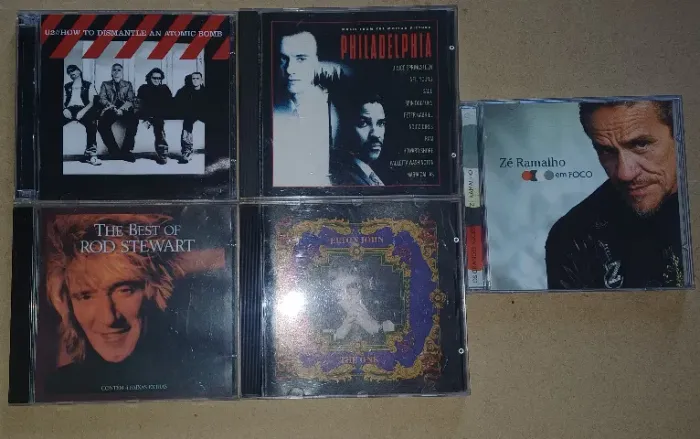 Cds U2 Atomic Bomb, Philadelphia, Elton John The One, Rob steward Best, Zé Ramalho Em Foco