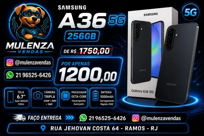 Samsung A36 5G 256GB Por 1200,00