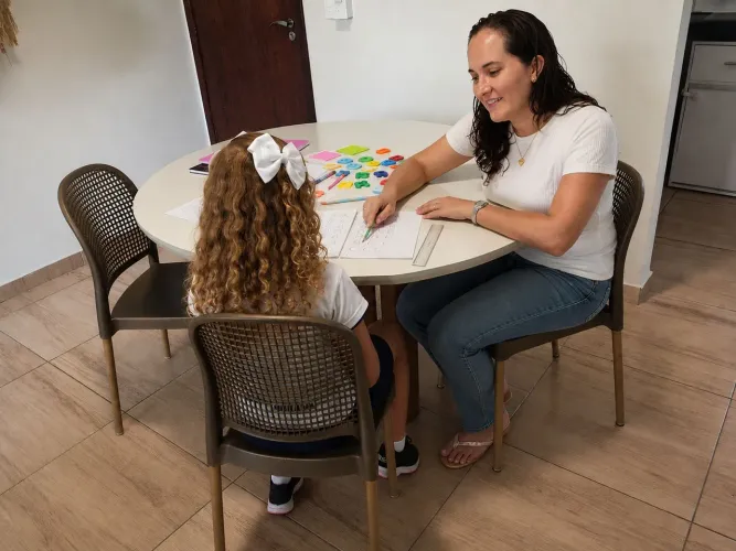 Aula de reforço com professora formada