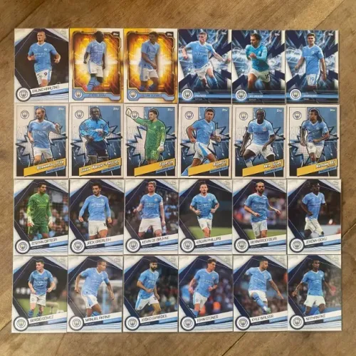 Topps Manchester City 23/24 Lote c/ 24 Cards - Haaland, De Bruyne, Foden + Inserts