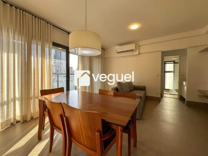 Apartamento mobiliado de 53m² com 1 quarto e ar condicionado bairro Cambuí, Campinas/SP