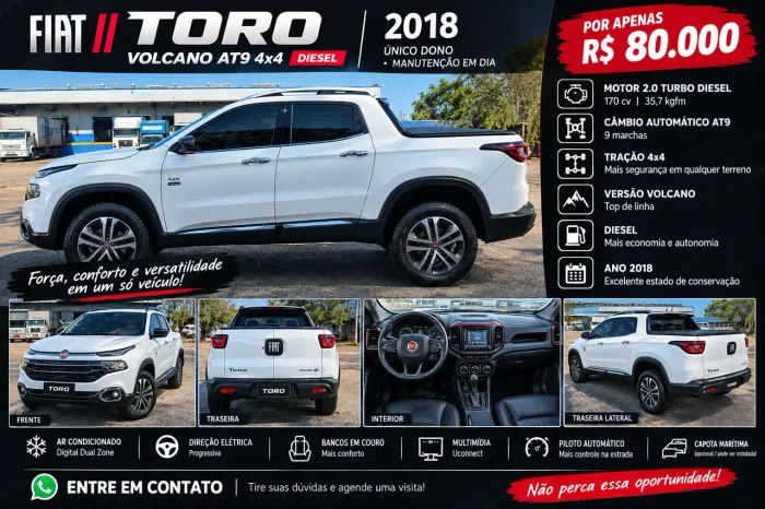 Fiat Toro Volcano 2.0 16V 4X4 TB Diesel Aut. 2018