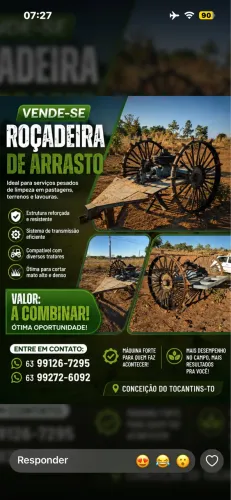 Produto para tratores. Roçadeira