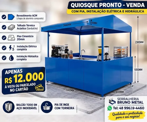 ?Quiosque Comercial Pronto - Estrutura Completa para o seu Negócio