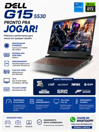 Vendo DELL G15 5530 Intel Core i5-13450HX