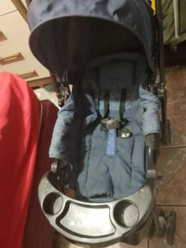 Carrinho de bebê masculino cosco reverse azul jeans