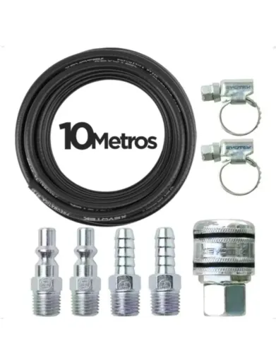 MANHÃ 10M BORRACHA PARA COMPRESSOR/PISTOLA E FERRAMENTAS PNEUMÁTICO COM JOGO DE ENGATES 