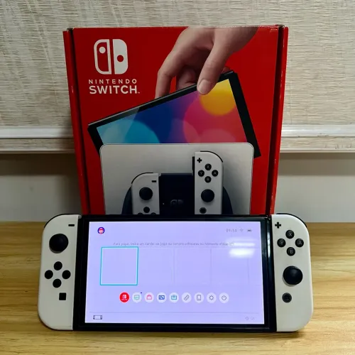 Nintendo Switch OLED + Cartão 128GB + Controle + Case