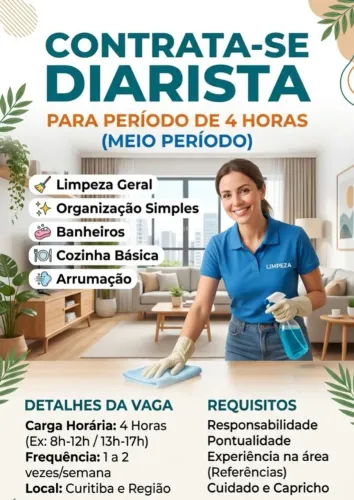 DIARISTA 4 HORAS