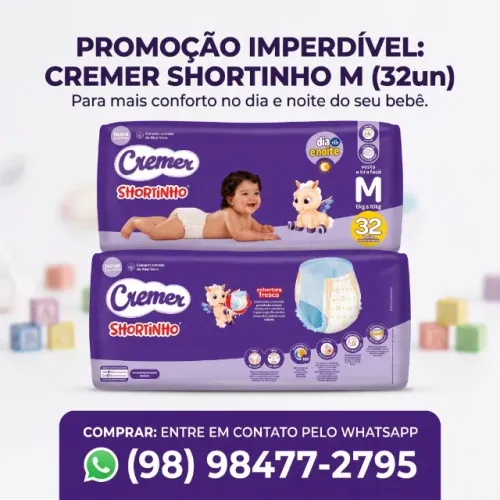 Fraldas Cremer Shortinho - M - 32 Unidades