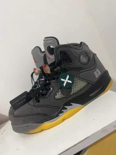 Jordan 5 Off White Black Metallic