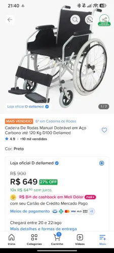 Cadeira de rodas Nova