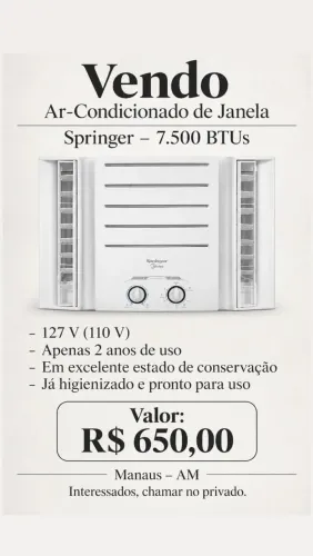 Ar condicionado Springer 7500btu 127v