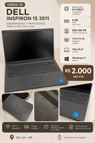 ? Dell Inspiron 15 3511 - Core i5 | 8GB RAM | SSD 256GB