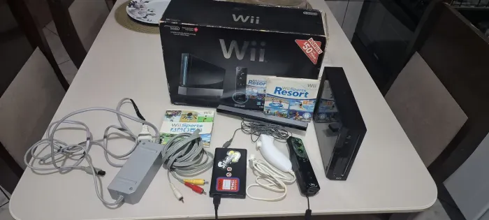 Nintendo wii black com caixa + hd externa