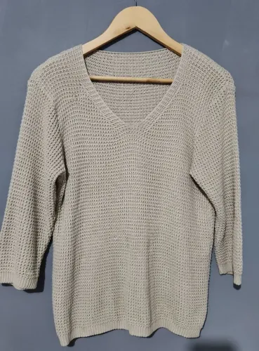 Blusa de frio de tricô Bege