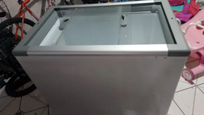 Freezer tampa de vidro