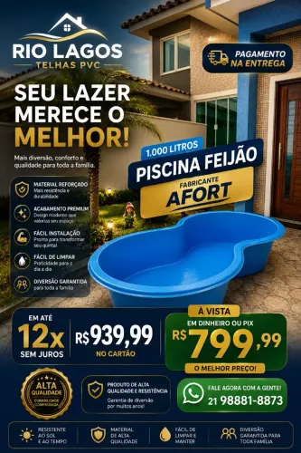 Piscina feijão 1.000 Litros PAGUEM NA ENTREGA