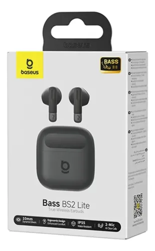 Fones de ouvido Baseus Bass Bs2 Lite Bluetooth intra-auriculares para atender chamadas