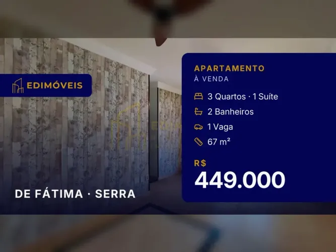 De Fátima: Apartamento 3 quartos com suíte, ideal para quem busca qualidade de vida