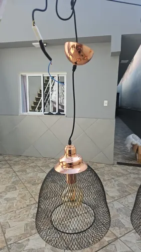 Pendente Copper Cobre e Preto 40W Bella