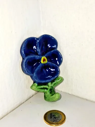 Suporte (gancho/cabide) Vintage - Design Floral de Cerâmica.