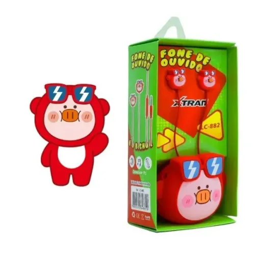 Fone fio celular Xtrad LC-882 bichinhos