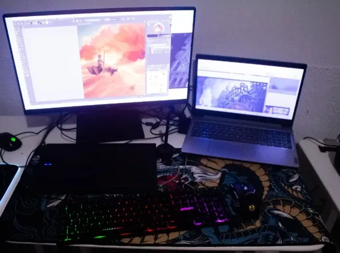 Setup Estúdio Completo: Notebook i5 + Monitor 22 + Mesa Digitalizadora e Periféricos