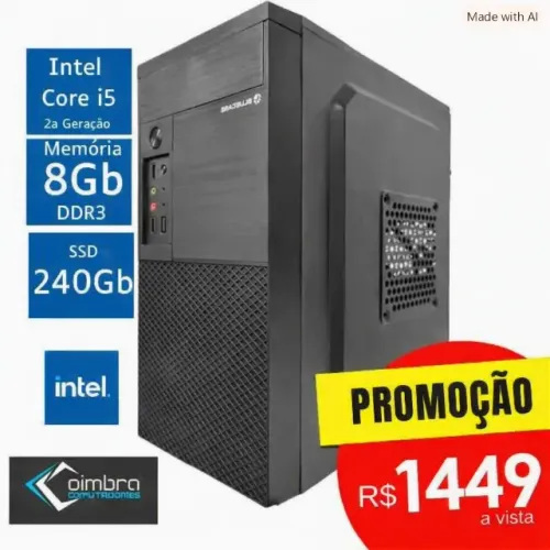 Computador Intel Core i5 - 8Gb Ram - SSD 240Gb - Novo em Promoção Loja Coimbra