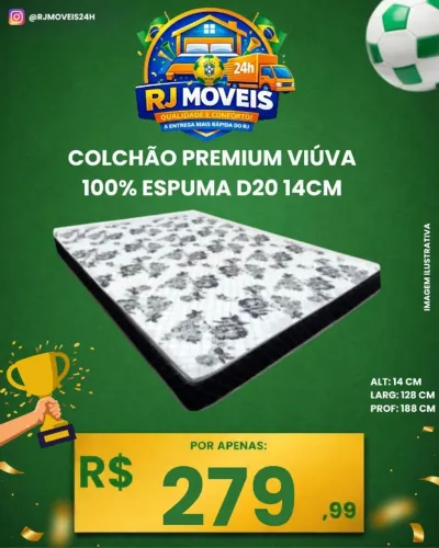 Colchão Viúva D20 14cm (Pague na entrega)