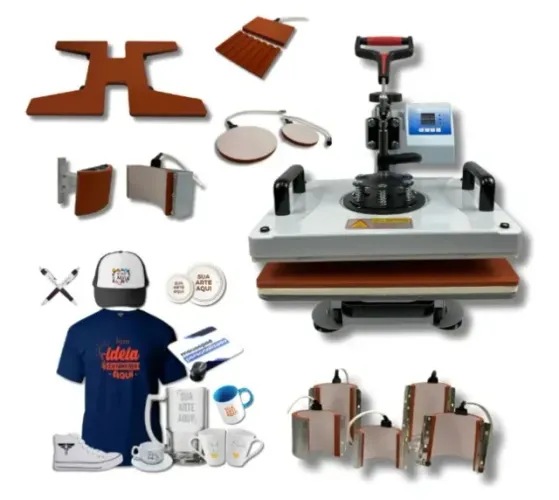 Prensa Sublimação Térmica 11 em 1 Kelter Branco 220v